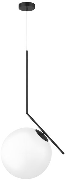 Toolight Toolight, stropná lampa sklenená guľa G107-1W, čierna-biela, OSW-09732