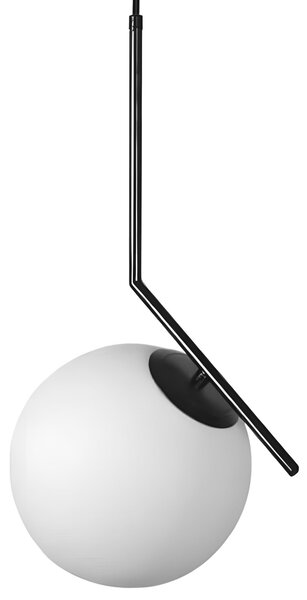 Toolight Toolight, stropná lampa sklenená guľa G107-1W, čierna-biela, OSW-09732