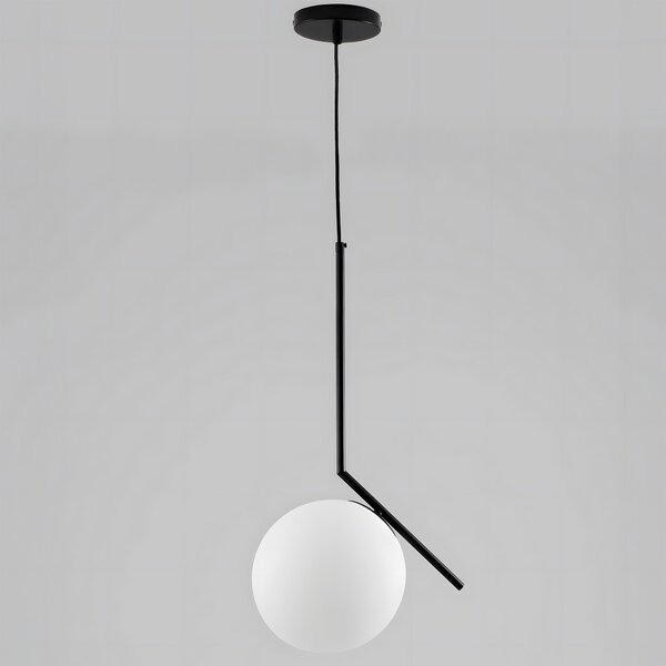 Toolight Toolight, stropná lampa sklenená guľa G107-1W, čierna-biela, OSW-09732