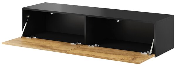 MEBLINE Komoda RTV 140 GOVI VG4G čierna / dub wotan