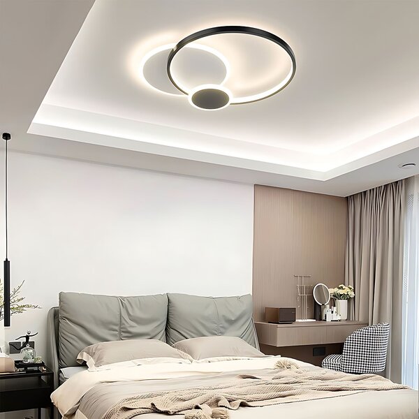 Toolight Toolight, LED stropné svietidlo + diaľkové ovládanie, APP1709-C, čierna, OSW-04038