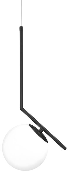 Toolight Toolight, stropná lampa sklenená guľa G107-1W, čierna-biela, OSW-09732
