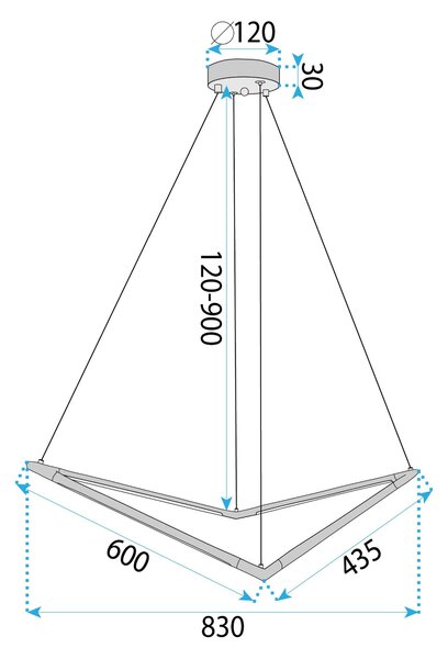 Toolight Toolight, LED stropné svietidlo, 4000K, 1500lm, APP1776-CP, zlatá matná, OSW-04055