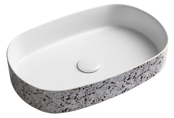 Isvea Isvea, INFINITY OVAL keramické umývadlo na dosku, 55x36cm, terrazzo, 10NF65055-2L-TRZ