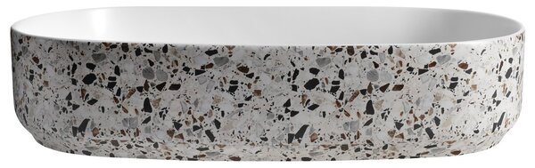 Isvea Isvea, INFINITY OVAL keramické umývadlo na dosku, 55x36cm, terrazzo, 10NF65055-2L-TRZ