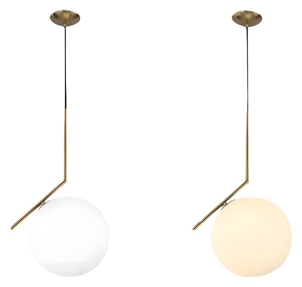 Toolight Toolight, stropná lampa sklenená guľa z bieleho zlata 1xE27, G106-1W, zlatá-biela, OSW-09731