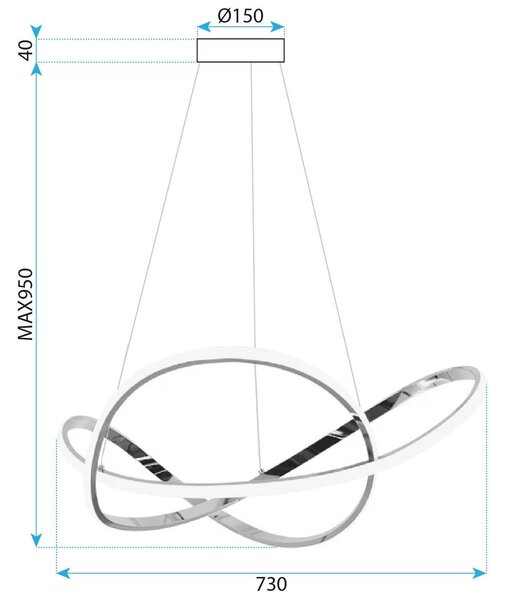 Toolight Toolight, LED stropné osvetlenie 73cm, 70W, 4500lm, 4000K, G078-1CP, zlatá, OSW-09738