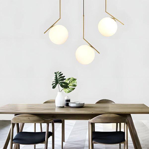 Toolight Toolight, stropná lampa sklenená guľa z bieleho zlata 1xE27, G106-1W, zlatá-biela, OSW-09731