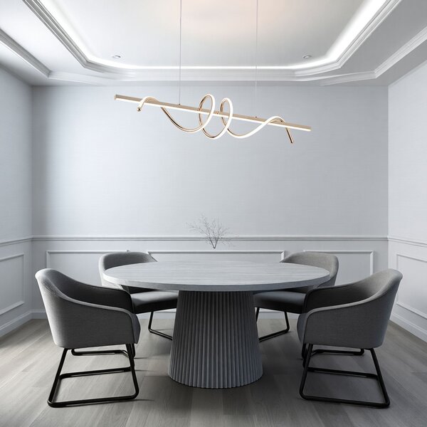 Toolight Toolight, LED závesné svietidlo 100cm, 70W, 4500lm, G065-CP, zlatá, OSW-08698