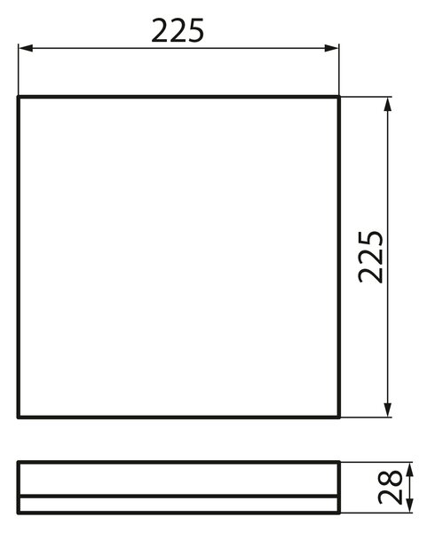 KANLUX KANLUX, AZPO stropné LED svietidlo, 225x225mm, 12,3W, 3000/4000/6000K, IP54, čierna matná, 31531