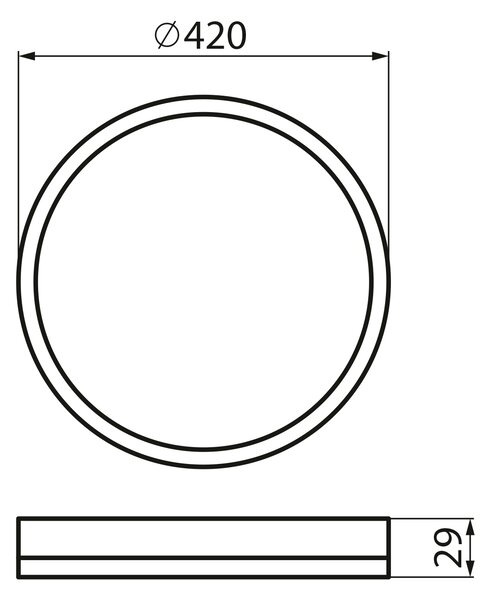 KANLUX KANLUX, AZPO stropné LED svietidlo, priemer 420mm, 22W, 3000/4000/6000K, IP54, čierna matná, 31517