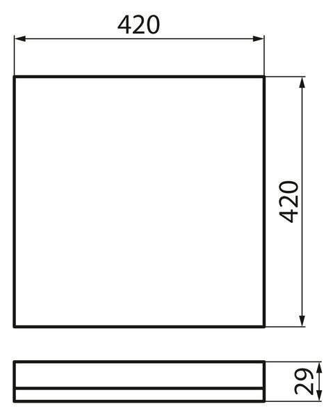 KANLUX KANLUX, AZPO stropné LED svietidlo, 420x420mm, 22W, 3000/4000/6000K, IP54, čierna matná, 31535