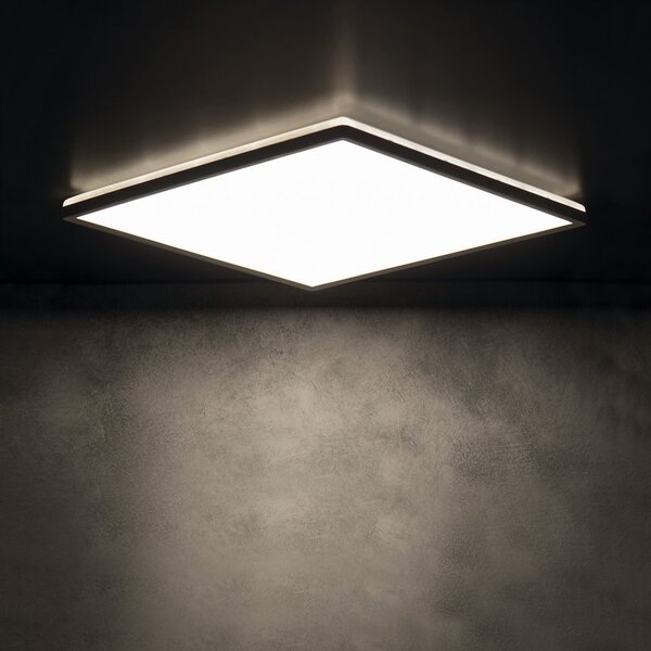 KANLUX KANLUX, AZPO stropné LED svietidlo, 225x225mm, 12,3W, 3000/4000/6000K, IP54, čierna matná, 31531