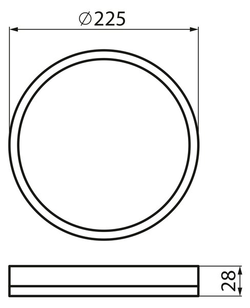 KANLUX KANLUX, AZPO stropné LED svietidlo, priemer 225mm, 11,8W, 3000/4000/6000K, IP54, biela, 31512
