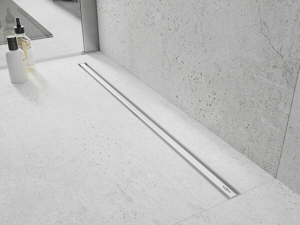 Mexen Flat nerezový sprchový žľab s rotačným 360° sifónom 70 cm, vzor SLIM, biela, 1241070