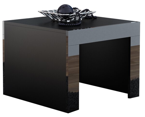 MEBLINE Konferenčný stolík TESS 60 čierny / čierny lesk