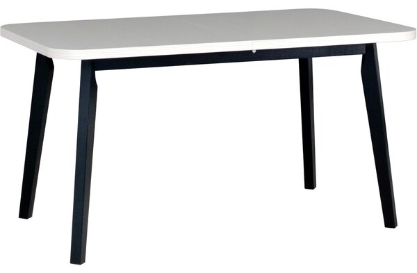 MEBLINE Stôl OSLO 6 80x140/180 biely laminát / čierny