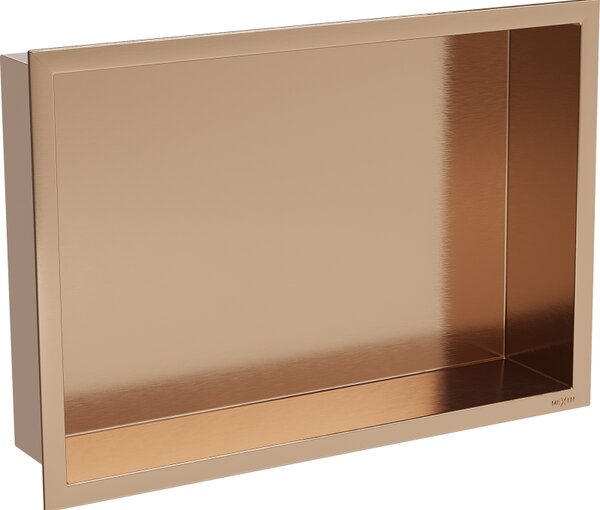 Mexen X-Wall-R, polica na zapustenie s prírubou 45 x 30 cm, medená matná - 19C0453010