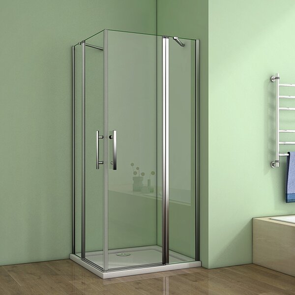 Sprchovací kút MELODY A2 90 cm s dvoma jednokrídlovými dverami s pevnou stenou a vaničkou z liateho mramoru