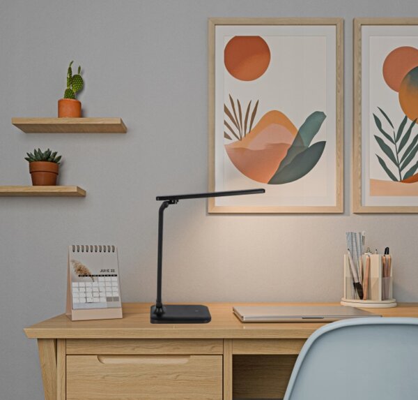Smart LED LED stolná dotyková pracovná lampa 5W 200Lm USB-C čierna farba