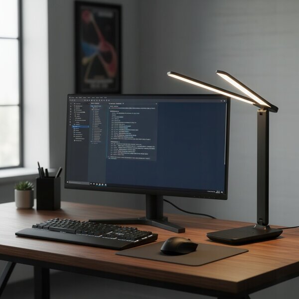 Smart LED LED stolná dotyková stmievateľná pracovná lampička 2x5W/2x200Lm/USB-C/čierna farba