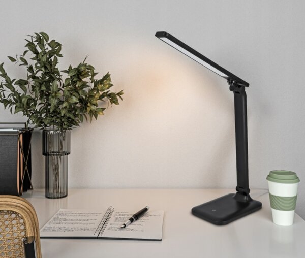 Smart LED LED stolná dotyková pracovná lampa 5W 200Lm USB-C čierna farba