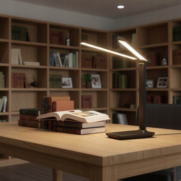 Smart LED LED stolná dotyková stmievateľná pracovná lampička 2x5W/2x200Lm/USB-C/čierna farba