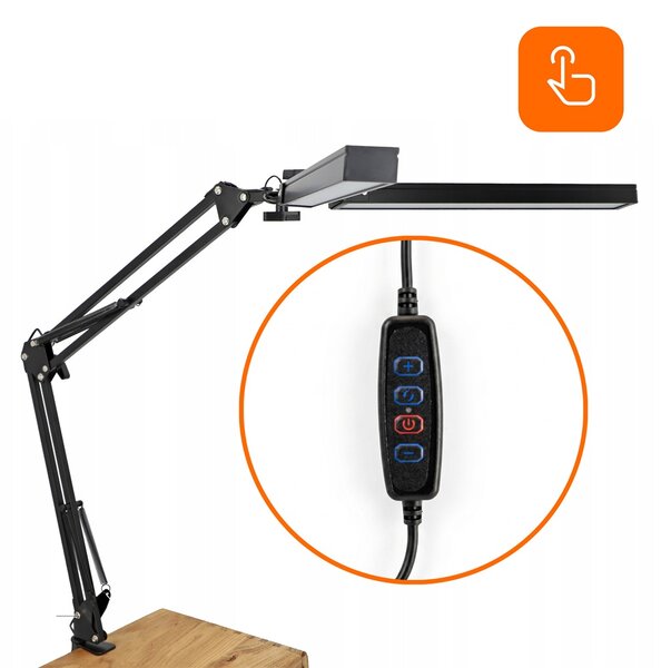 Smart LED LED stolná pracovná lampa CCT 2x10W 2x300Lm USB čierna farba