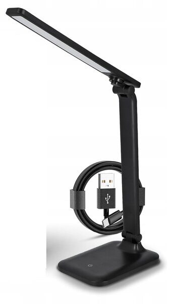 Smart LED LED stolná dotyková pracovná lampa 5W 200Lm USB-C čierna farba