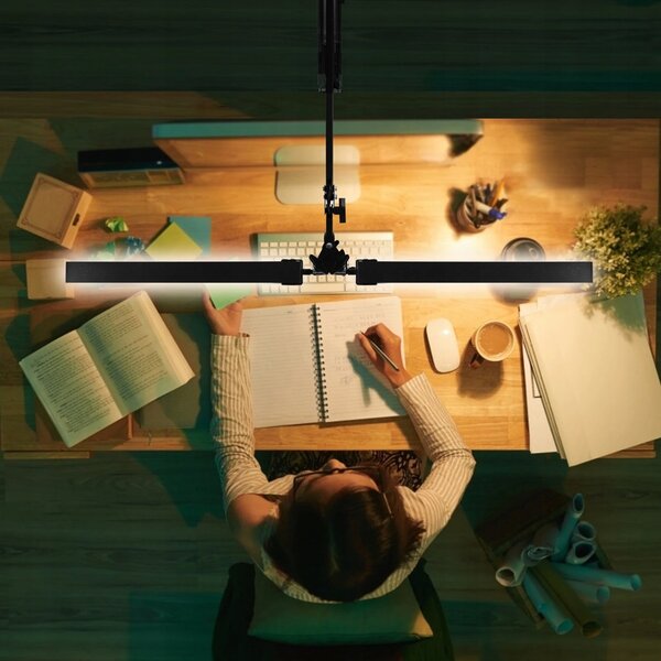 Smart LED LED stolná pracovná lampa CCT 2x10W 2x300Lm USB čierna farba