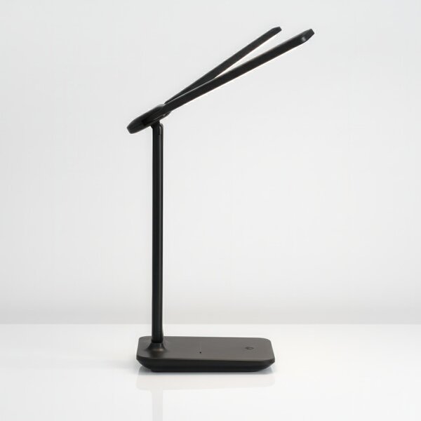 Smart LED LED stolná dotyková stmievateľná pracovná lampička 2x5W/2x200Lm/USB-C/čierna farba