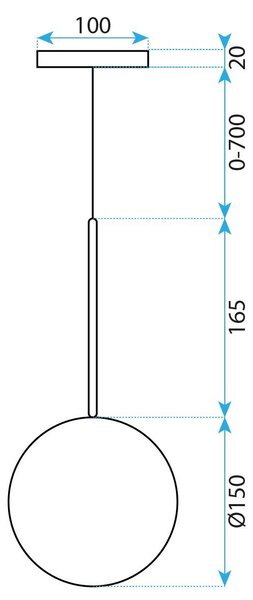 Toolight Toolight, sklenené guľové závesné stropné svietidlo 15cm, APP1681-1CP, OSW-04301