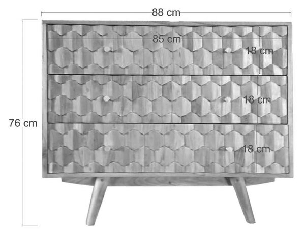 MOSAIC Komoda Akácia 88x42x75 prírodný, lak