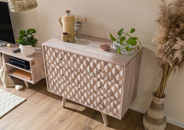 MOSAIC Komoda akácia 88x42x75 biela, lakovaná