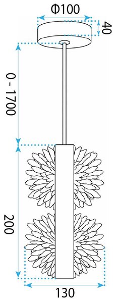 Toolight Toolight, LED závesné stropné, 6W, 500lm, G148-2CP, zlatá matná, OSW-04704