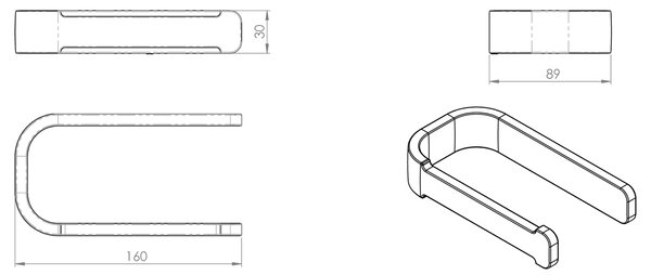 Gedy Gedy, OUTLINE držiak toaletného papiera, čierna mat, 322414