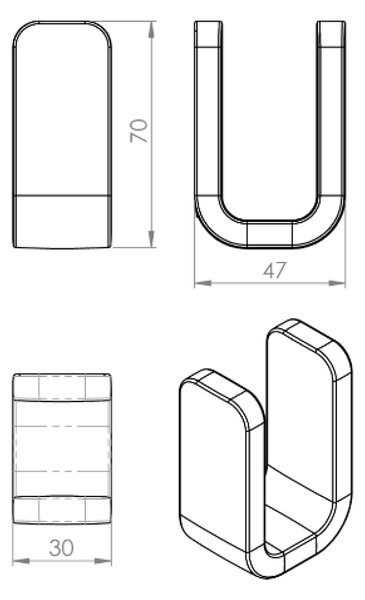 Gedy Gedy, OUTLINE háčik, chróm, 322613