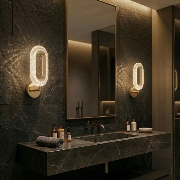 Toolight Toolight, LED nástenné svietidlo 7W, 500lm, 4000K, G171-W, zlatá lesklá, OSW-07815