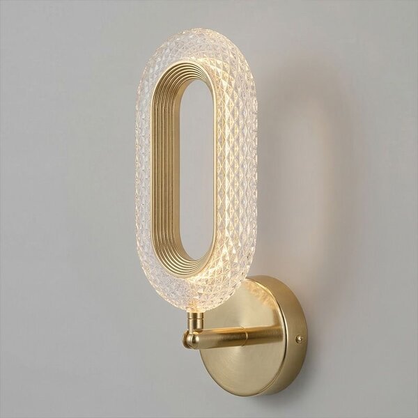 Toolight Toolight, LED nástenné svietidlo 7W, 500lm, 4000K, G171-W, zlatá lesklá, OSW-07815