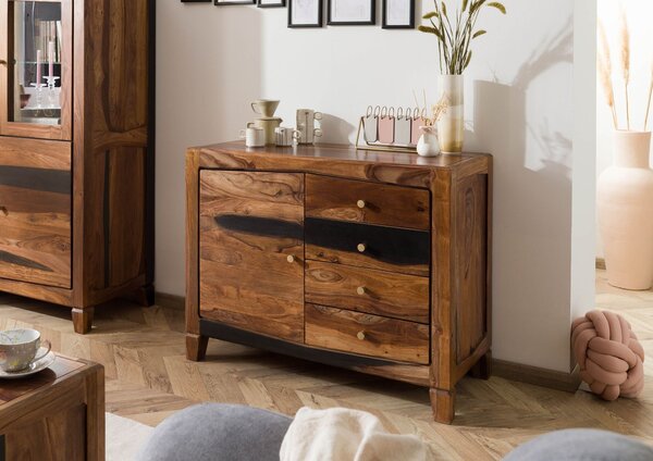 ANCONA Komoda Palisander 100x45x80 tmavo, hnedá, lakovaná