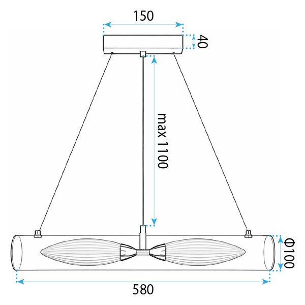 Toolight Rea, ZÁVESNÉ STROPNÉ SVIETIDLO G152-2CP GOLD, OSW-04708
