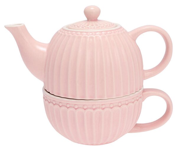 GreenGate šálka s čajníkom Alice pale pink