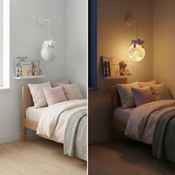 Toolight Rea, NÁSTENNÁ LAMPA NÁSTENNÉ SVIETIDLO WHITE BEAR G161-1W, OSW-07800