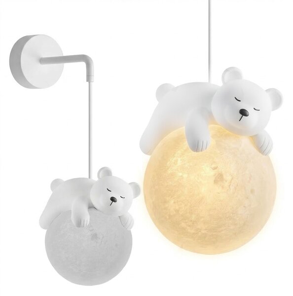 Toolight Rea, NÁSTENNÁ LAMPA NÁSTENNÉ SVIETIDLO WHITE BEAR G161-1W, OSW-07800