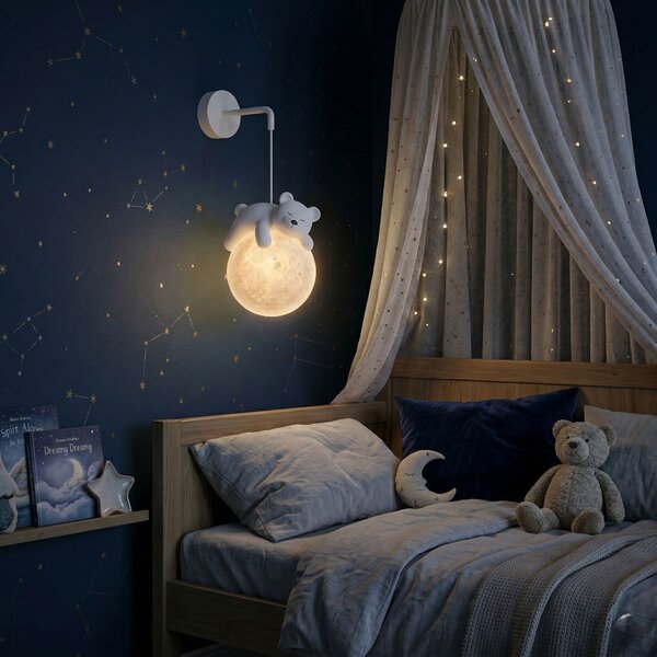 Toolight Rea, NÁSTENNÁ LAMPA NÁSTENNÉ SVIETIDLO WHITE BEAR G161-1W, OSW-07800