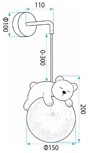 Toolight Rea, NÁSTENNÁ LAMPA NÁSTENNÉ SVIETIDLO WHITE BEAR G161-1W, OSW-07800