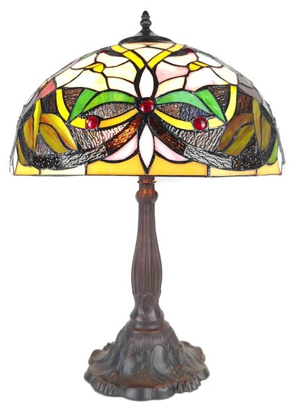 Stolná lampa Tiffany Cream Fayme - 41*58 cm E27/max 2*40W - Clayre & Eef
