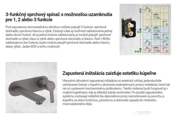 Deante Arnika, sprchová súprava pod omietku s pákovou batériou a krabicovým montážnym systémom BOX, zlatá matná, DEA-BXYZRQAM