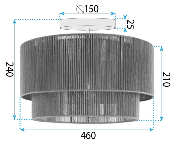 Toolight Toolight, závesné svietidlo 46cm, 1xE27, APP1838-1F, hnedá, OSW-01669