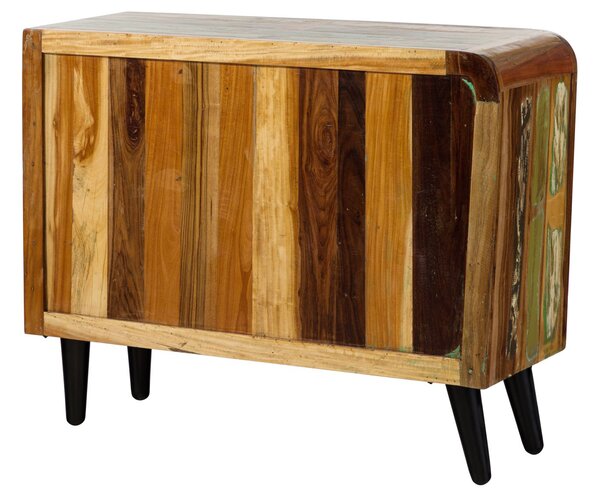 SIXTIES Komoda zo starého dreva, 110x40x86, viacfarebne lakovaná
